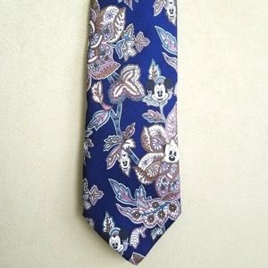 Mickey Mouse Silk Tie Blue